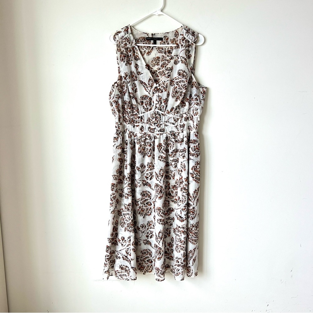 WHITE HOUSE BLACK MARKET Sleeveless Floral Ruched Lightweight Dress—SZ. Large - Picture 13 of 14